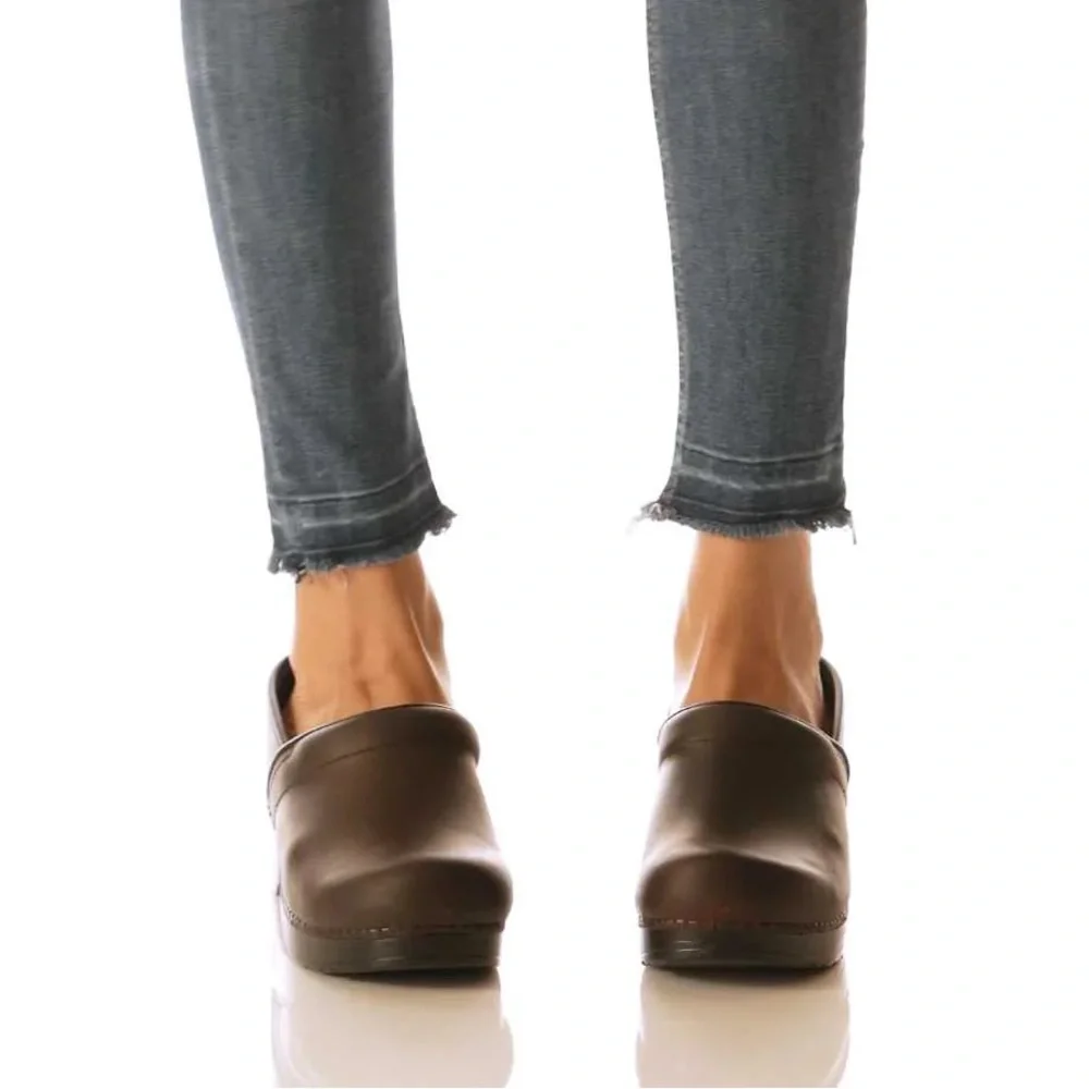 Dansko Professional Antique Brown Oiled Leather Clogs - Picture 2 of 11